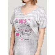 Світло-сіра домашня сукня Cotpark S,M,L в смужку 13346-02